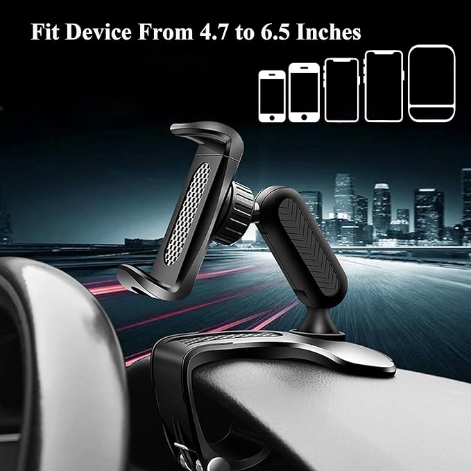 Advance Phone Holder for Car 360 Degree Rotation Dashboard Car Clip Mount Stand Suitable for 4.7 to 6.5 inch Smartphones
