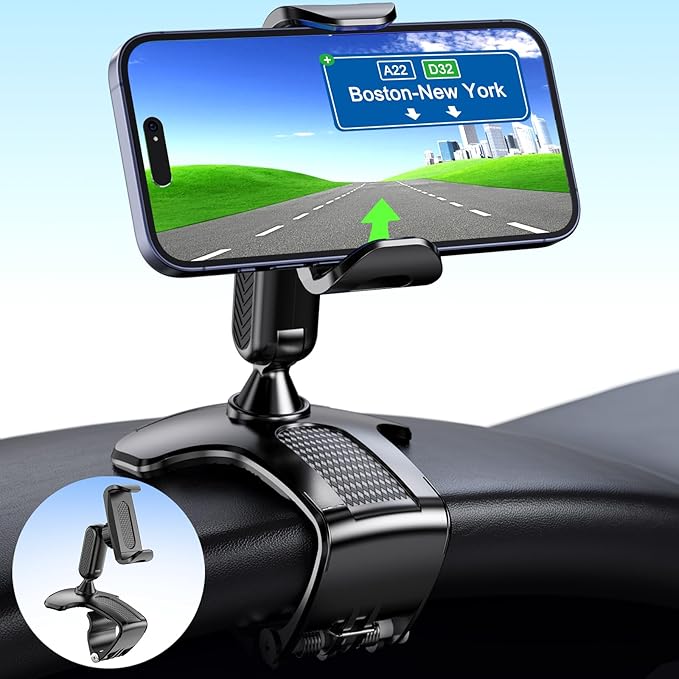 Advance Phone Holder for Car 360 Degree Rotation Dashboard Car Clip Mount Stand Suitable for 4.7 to 6.5 inch Smartphones