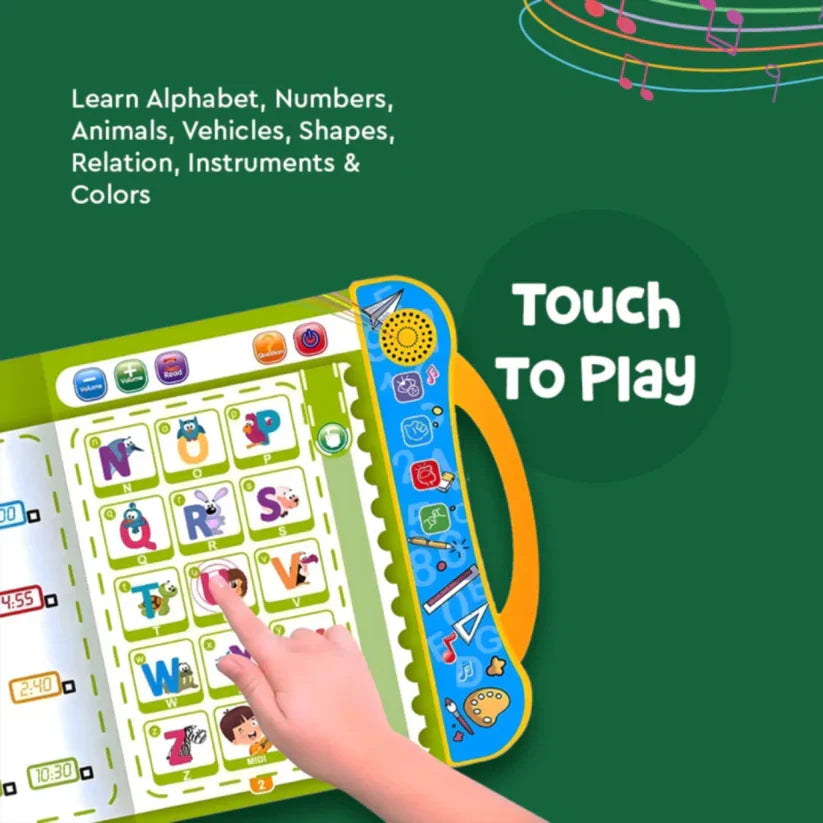 Kids Intelligence Book, Phonic learning with English Letters & Words, poems, relations & much more Learning with figures & voices