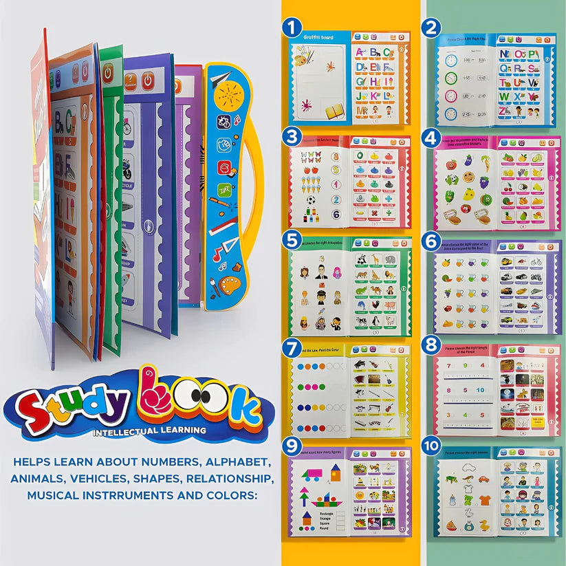 Kids Intelligence Book, Phonic learning with English Letters & Words, poems, relations & much more Learning with figures & voices